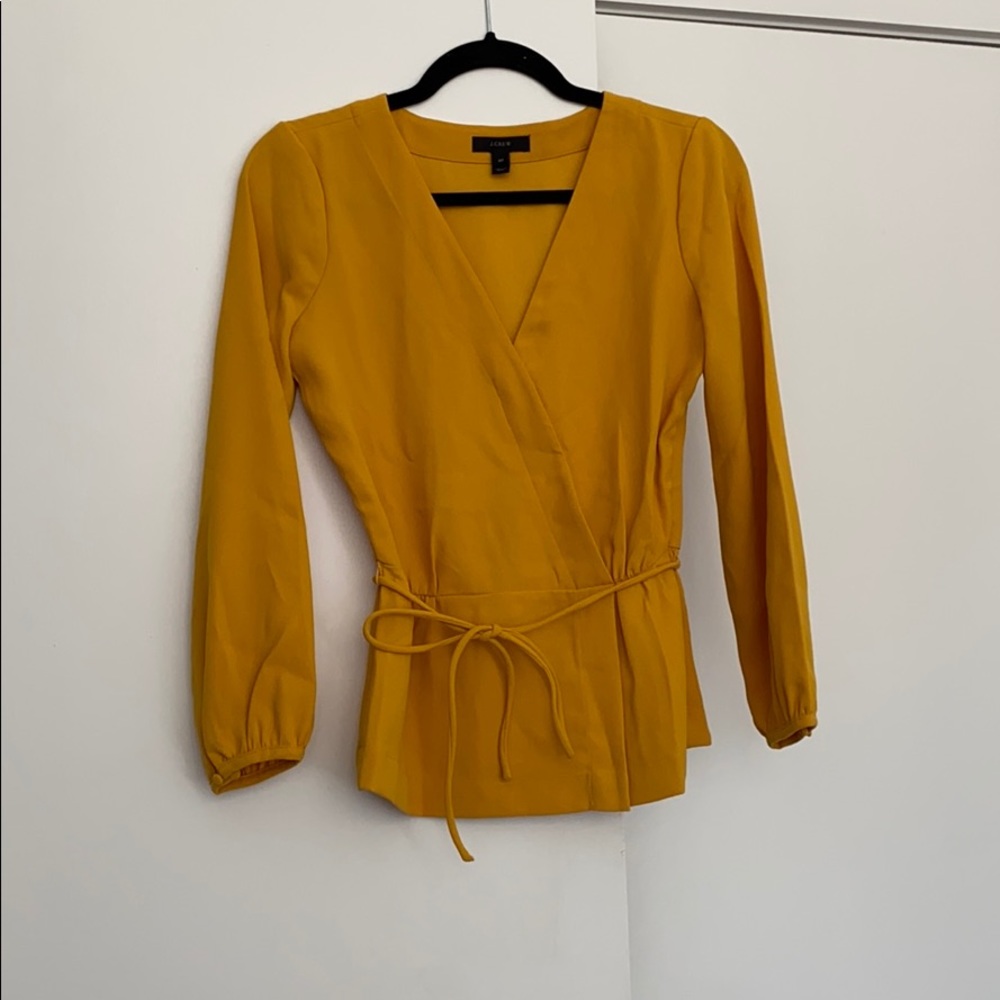 Sunny Yellow J. Crew Wrap Blouse Sz 00
